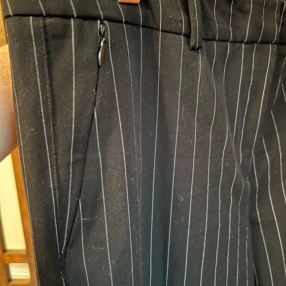 White House Black Market Pinstriped Trousers The Slim Ankle Black Size 8 - Picture 5 of 9